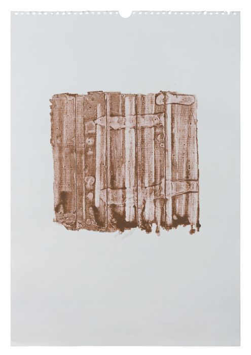 aus der Serie '(Of) concrete descent', 2016

Gouache auf Kalenderblatt, 47,5 x 32,5 cm (im Rahmen: 63 x 48 cm) 
rückseitig datiert

Ausrufpreis: 600,-